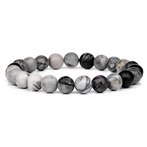 Bracelet en améthyste naturelle et œil de tigre 8mm | Bijoux d'exception en cristal véritable