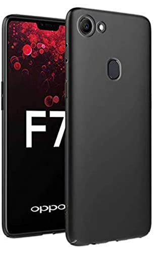 Image of Mobile Back Cover Case for Oppo F7 (Silicone Case|CameraProtection|Black SC1510)