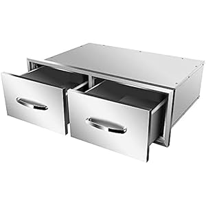 Outdoor Kitchen Drawer BBQ Drawer Outdoor Kitchen Access Drawers Horizontal- Stainless Steel Double Drawers for Outdoor Kitchen Grilling Station Or BBQ Island,30Wx20Dx10H Outdoor Kitchen Drawer BBQ Drawer Outdoor Kitchen Access Drawers Horizontal Stainless Steel Double Drawers for Outdoor Kitchen Grilling Station Or BBQ Island30Wx20Dx10H