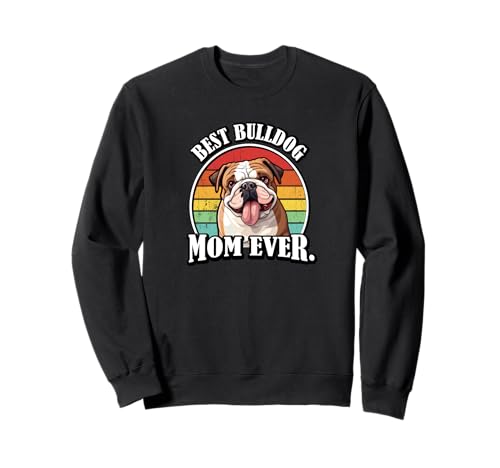 Funny Retro Vintage English Bulldog Mom Felpa