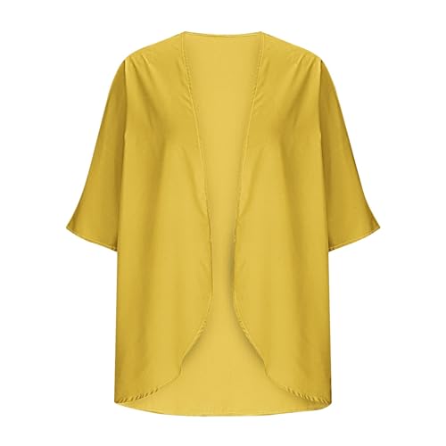 sfdgfhyf Teen Girls Lightweight Cardigan Cover up 3/4 Sleeve Open Front Chiffon Beach Casual Rash Guard Coverup2