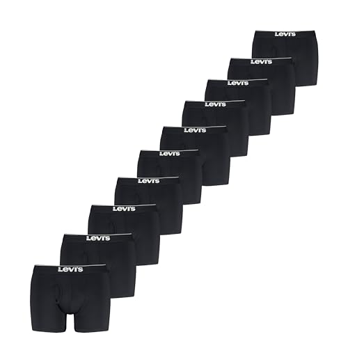Levi's Men's 10-Pack Solid Basic Microfiber Boxer Brief, Black Combo, Medium - image 1