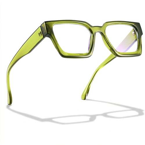 Image of livho Oversized Eyewear Frame for Woman and Men - Rectangle Fashion Glasses for Computer, Chic Preppy Frame