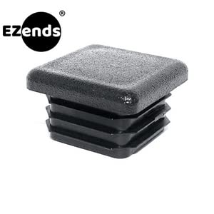 Image of Durable Polyethylene End Caps - 1 Inch (10-14 Gauge), Black Plastic Square Plugs (20 PK)