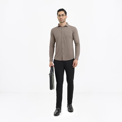 Image of Solid Charcoal Grey Workday Shirt with Raglan Sleeves