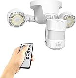SANSI 25W 3000LM Motion Sensor Outdoor Security Lights with Remote, 5000K Daylight, Dusk to Dawn, IP65 Waterproof, ETL Listed, Eave Mount Security Lights for Yard, White