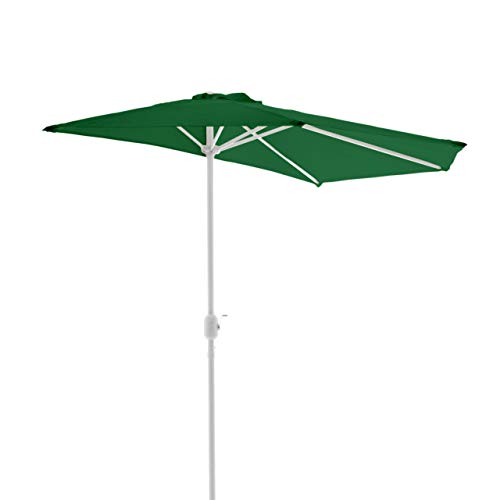 Nexos Sonnenschirm Grün halbrund Ø 2,70 x 1,40m Wandschirm Balkon-Schirm mit Kurbel Polyester 160 g/m² Sonnenschutz Nexos Sonnenschirm Grün halbrund Ø 2,70 x 1,40m Wandschirm Balkon-Schirm mit Kurbel Polyester 160 g/m² Sonnenschutz