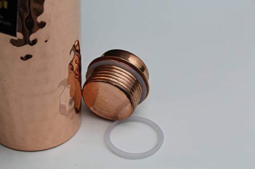 Image of Hammered Copper Tamba Bottle for Water, 900 ml | 1 Litre