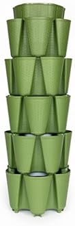 Greenstalk 5 Tier Original Vertical Planter in Basket Weave Texture (Evergreen)