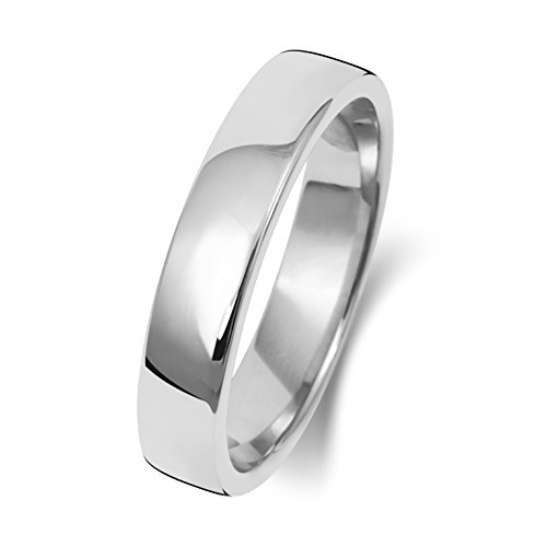 Alliance homme femme or blanc 4mm confort, bague de mariage éternelle WJS189509KW
