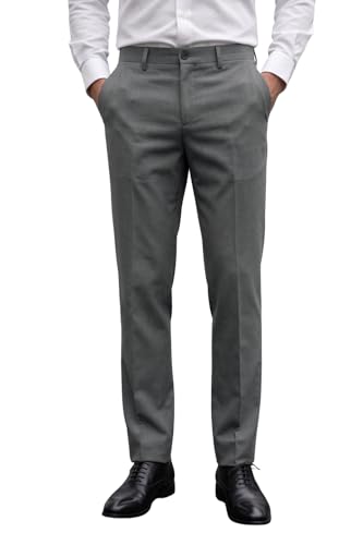 Image of Louis Philippe Men's Regular Fit Everyday Smart Wear Comfort Stretch Work Ready Solid Formal Trouser