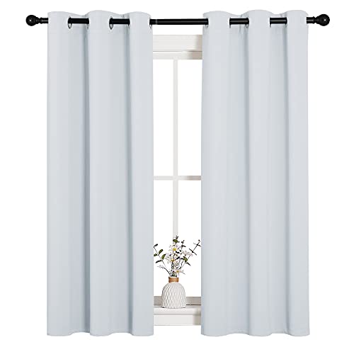 Image of NICETOWN Room Darkening Curtain Panels for Bedroom, Easy-Care Solid Thermal Insulated Grommet Room Darkening Draperies /Drapes (Greyish White, 2 Panels, 34 by 54)