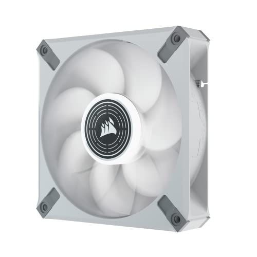 CORSAIR ML120 LED Elite, 120mm Magnetic Levitation White LED Fan with AirGuide, Single Pack - White Frame