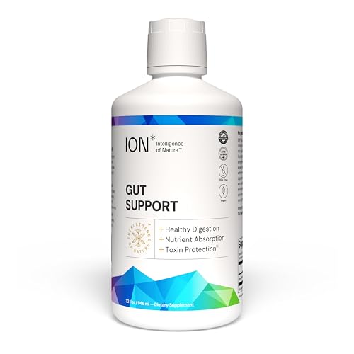 ION* Intelligence of Nature Gut Support Liquid Supplement - Gut & Digestive Health Liquid Drops Cleanse & Detox with Humic Extract for Women & Men Adults & Kids 4+ - 32 fl oz (Pack of 1)