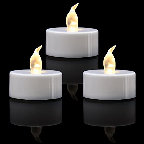 Image of KOABY 200 Pack Warm White LED Tea Lights, Last 100H | Battery Operated Flickering Warm White Lights for Decor
