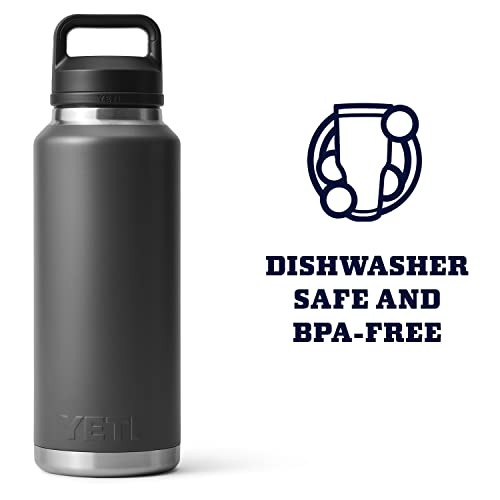 Image of YETI Rambler 46 oz Bottle, Leakproof, Vacuum Insulated, Stainless Steel with Chug Cap, Charcoal