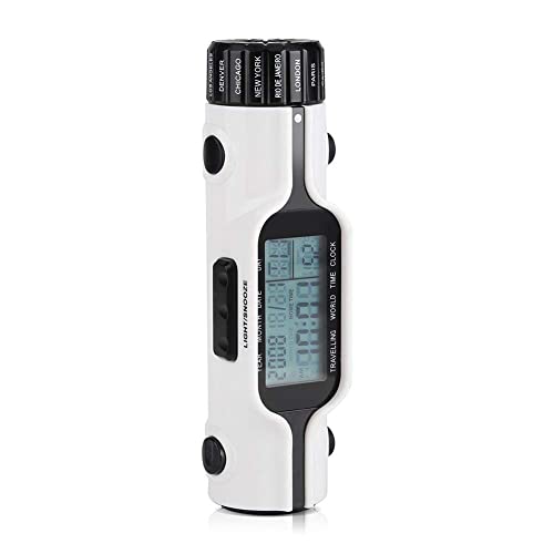 Yosoo Flashlight Led Digital World Time Travel Alarm Clock,Multi Time Zone Thermometer Outdoor With Backlight Display #TOP6