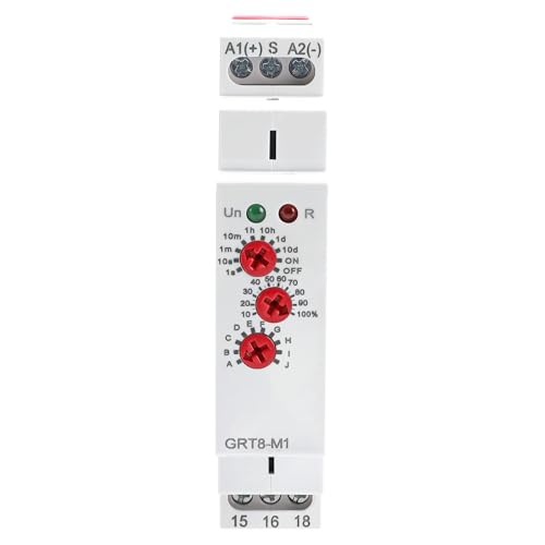 Relé temporizado AC 230 V multifunción 1 SPDT temporizador 10 modos de retardo 0,1 s 10 días con guía DIN 35 mm  Control de precisión industrial y doméstico