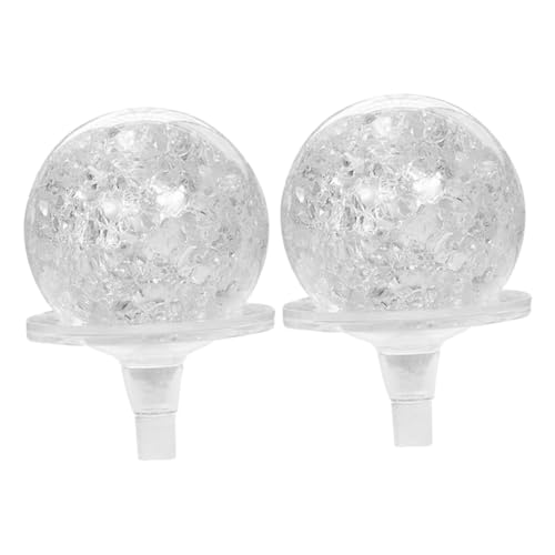 VOSAREA de Cristal à Bulles pour Fontaine Lot de 2 avec Support Sphères Décoratives en Cristal et Plastique Boule de 6 Cm pour Décoration de Table Bureau Salon Accessoires de Fontaine à Eau