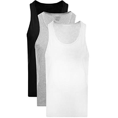 Smart's® -Gym Homme Débardeur |Pack de 3 | (M, Noir/Blanc/Noir) Cover