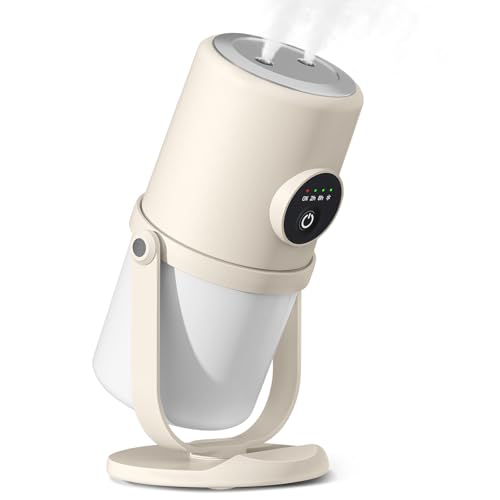 New Humidifier for Bedroom, 280ml Cool Mist Humidifier with Two-port Spray, 90° Rotating Single...