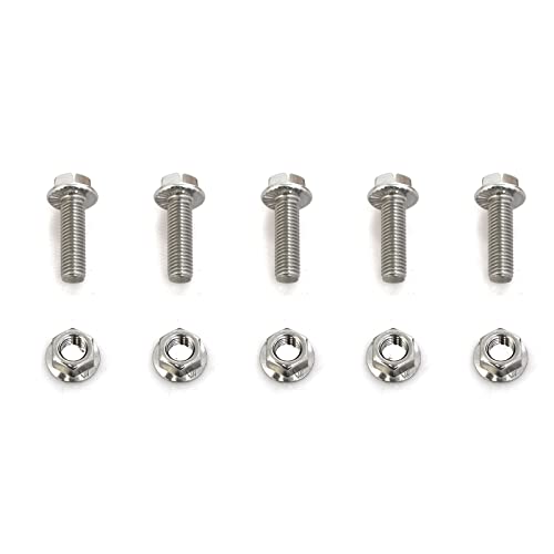 Image of heyous 5pcs Stainless Steel Flange Screws M12 x 35mm Flange Bolts, Exhaust Manifold Hardware Kit