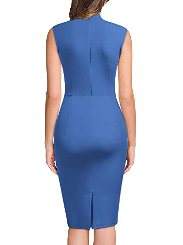 Image of Miusol Women's Retro 1950s Style Half Collar Ruffle Cocktail Pencil Dress