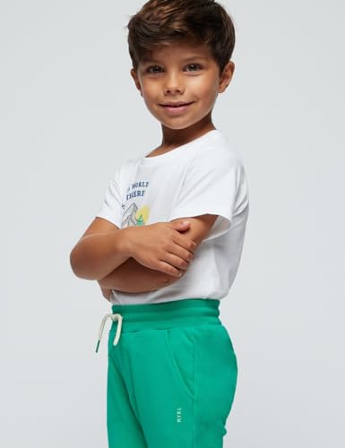 Mayoral Basic Cuffed Fleece Trousers for Boys Chlorophyl4