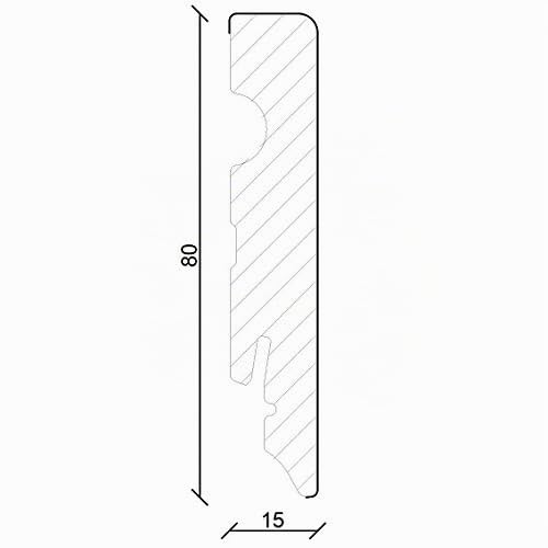 Battiscopa a a LED Masone, 15 x 80 mm, pellicola bianca per illuminazione indiretta