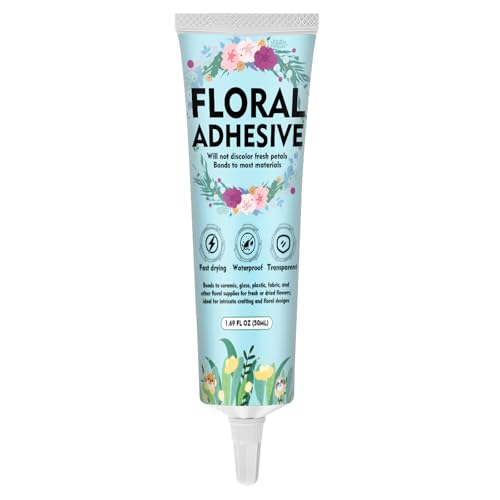 Floral Glue 50 ML Floral Glue for Fresh Flowers Corsages Boutonnieres Wristlets Floral Adhesive Glue Bonds to Other Wedding Craft Accessories and Supplies Waterproof Fast Drying Flower Glue