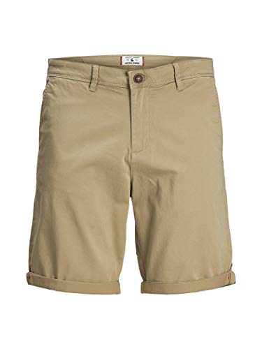Jack & Jones Jjibowie Jjshorts Solid Sa STS Pantalones Cortos Chinos, Caqui, L para Hombre