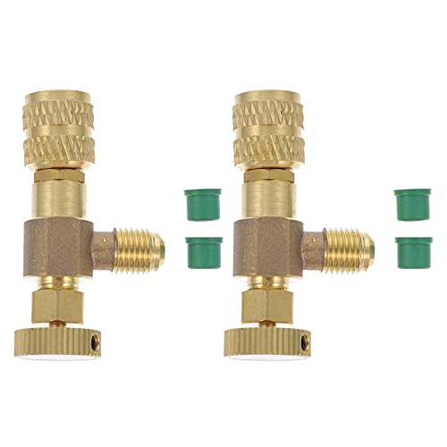 Válvulas de carga FAVOMOTO, 2 piezas, para aire acondicionado automotriz, adaptador de llenado de refrigerante con sellos giratorios, compatible con sistemas automotrices e industriales