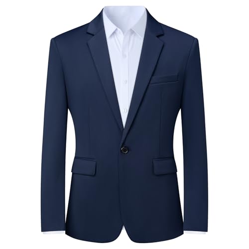 Mylldey Mens Blazers Wrinkle Free Sport Coat Business Casual Men's One Button Slim Fit Travel Blazer Lightweight Suit Jacket