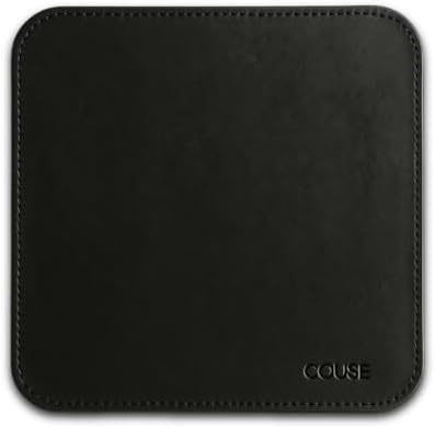 MousePad Desk Pad em Couro Ecologico Premium 20x20cm Couse (Preto...
