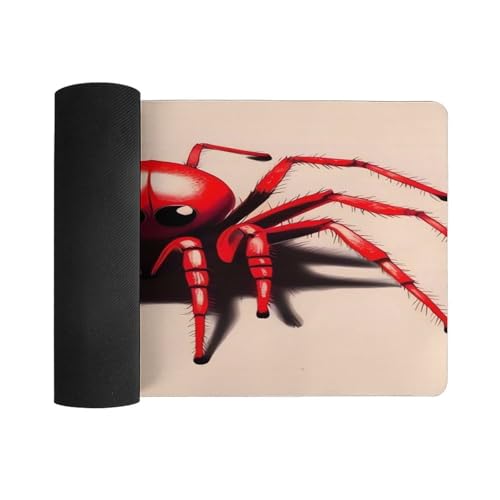 Alfombrilla de Escritorio Roja con Base Antideslizante 60x30 cm miniatura 3