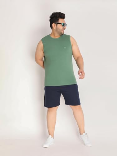 Image of CHKOKKO Men Cotton Regular Fit Tank Tops Sleeveless T-Shirt Gym Wear Vest Solid Stylish Round Neck Running Sando For Sports Workout Fitness & Casual Or Beach Wear