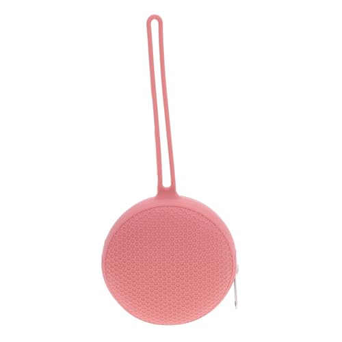GARVALON Travel Pacifier Storage Case Silicone Baby Pacifier Holder Bag Portable Pouch Sturdy Zipper Closure Pink