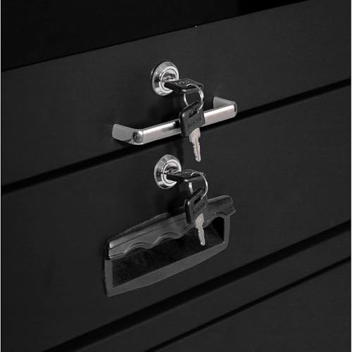 Image of Global Industrial Mobile Security Computer Cabinet, Black, Unassembled | For 21 inch Diagonal Monitors, Steel Construction, 24-1 /2 inchW x 22-1 /2 inchD x 60-3 /8 inchH, Black Powder Coat Finish