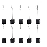 10pcs Table Number Holder Name Place Card Holder Memo Clip Holder Stand Note Holder Pictures Card Paper Menu Clip (black)