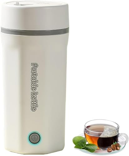 小型ポータブル 湯沸かしポット ポータブル電気ウォーターカップ 500ml 大容量ウォーターカップ 学生寮 低消費電力ケトル 旅行用ケトル 急速沸騰 沸騰後自動OFF 空焚き防止 真空断熱 漏れない コーヒー 紅茶に使用 一人用 アウトドア 旅行 キャンプ