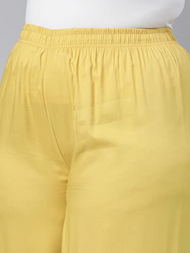 Image of GO COLORS Soft Viscose Basic Palazzo Full Length for Women| Breathable, Mid Rise, Relaxed Fit