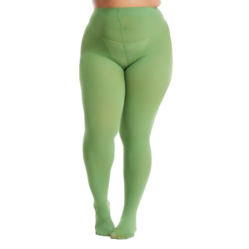 Image of Frola Plus Size Tights for Women Semi Opaque Control Top High Waist Stockings 60 Denier Women's Pantyhose 2X 3X 4X 5X