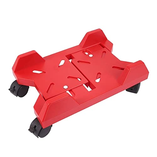 Soporte ajustable para monitor y CPU, carrito móvil para torre de PC, soporte para gabinete de PC con ruedas giratorias y ancho ajustable para la mayoría de las torres, color rojo