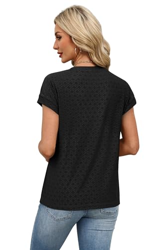 Image of Alaroo Womens Summer Tops Short Sleeve Shirts Crew Neck Tshirt Cute Trendy Tunic Blouses (S-3XL)