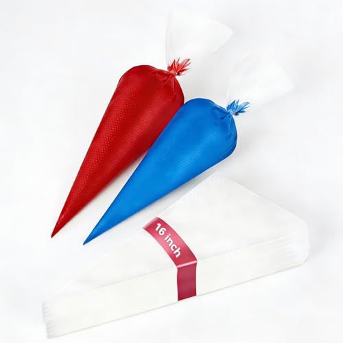 100 Pieces Piping Bags Disposable -16 inch Tipless Piping Bags | Pastry Bags | Icing Bags | Frosting Bags for Cake Cookies Baking Decorating
