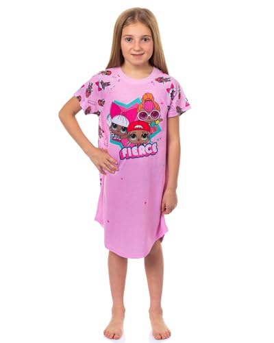 INTIMO LOL Surprise Pajamas Girls Diva Neon QT MC Swag Short Sleeve Raglan Nightgown (14/16)