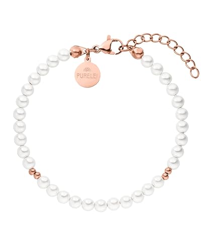 Purelei Finesse Armband (Roségold) – Elegantes, verspieltes Damen Armband – Edelstahl – Verstellbare Länge 16-19 cm – Hawaiianisch inspiriert & wasserfest
