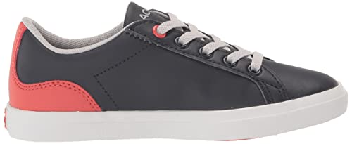 Lacoste Lerond Sneaker, Navy Blue/Red, 3 Us Unisex Big Kid #TOP5