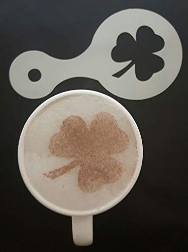 2 x Shamrock coffee/cappuccino stencils reusable many times present 2 x Shamrock coffee/cappuccino stencils reusable many times present