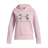 Under Armour Girls' Rival Fleece Shimmer Hoodie, (647) Prime Pink / / Iridescent, X-Large